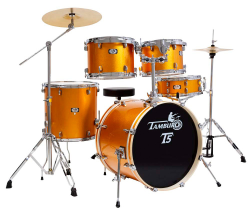 TAMBURO T5S16YWSK Ударная установка в комплекте со стойками T5 YELLOW SPARKLE 10-12-13-13-16"