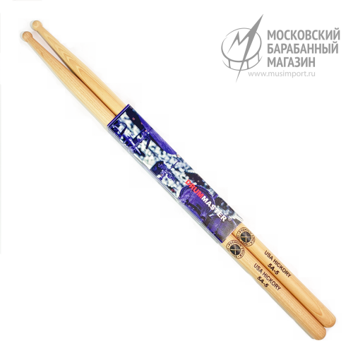 DRUMMASTER 5A-5 Барабанные палочки, гикори USA PREMIUM HICKORY ROUND TIP 5A