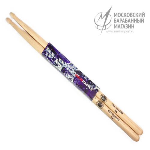 DRUMMASTER 5A Барабанные палочки, гикори USA PREMIUM HICKORY 5A