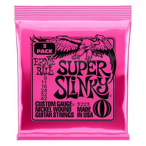 ERNIE BALL 3223 Струны для электрогитары, 3 комплекта NICKEL WOUND SLINKY SUPER 3 PACK 9-42